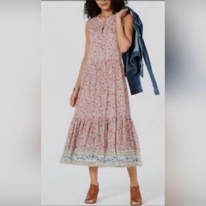 Style & Co. Floral Maxi Sun Dress - Pink and Blue, Size L, 100% Cotton!